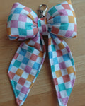 Colored Checkered Chapstick Bow Holder