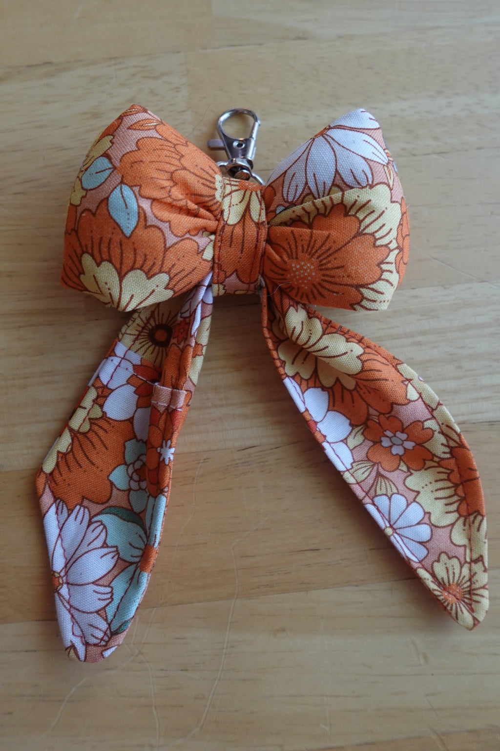 Orange Floral Bow Chapstick Holder