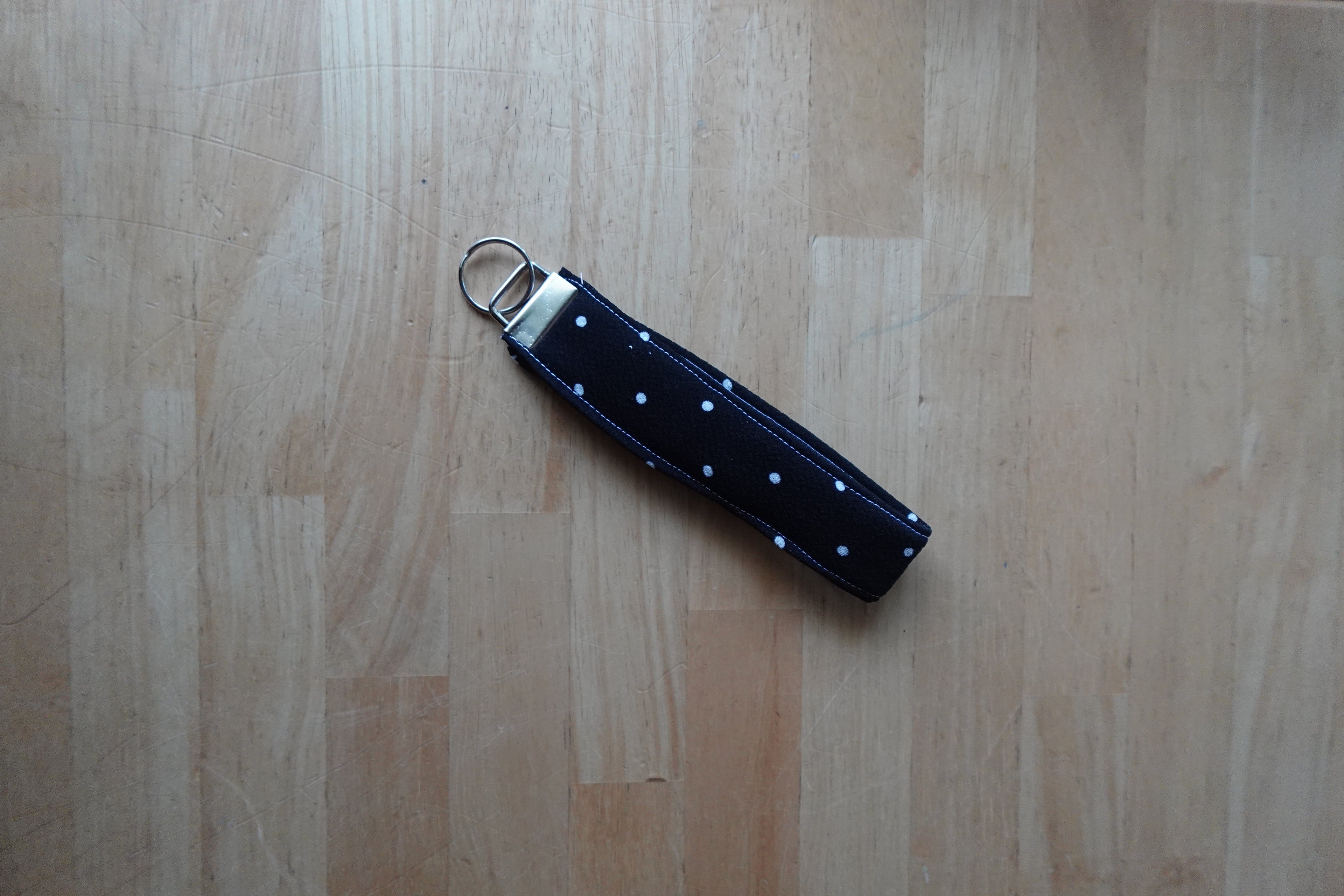 Black Polka Dot Wristlet