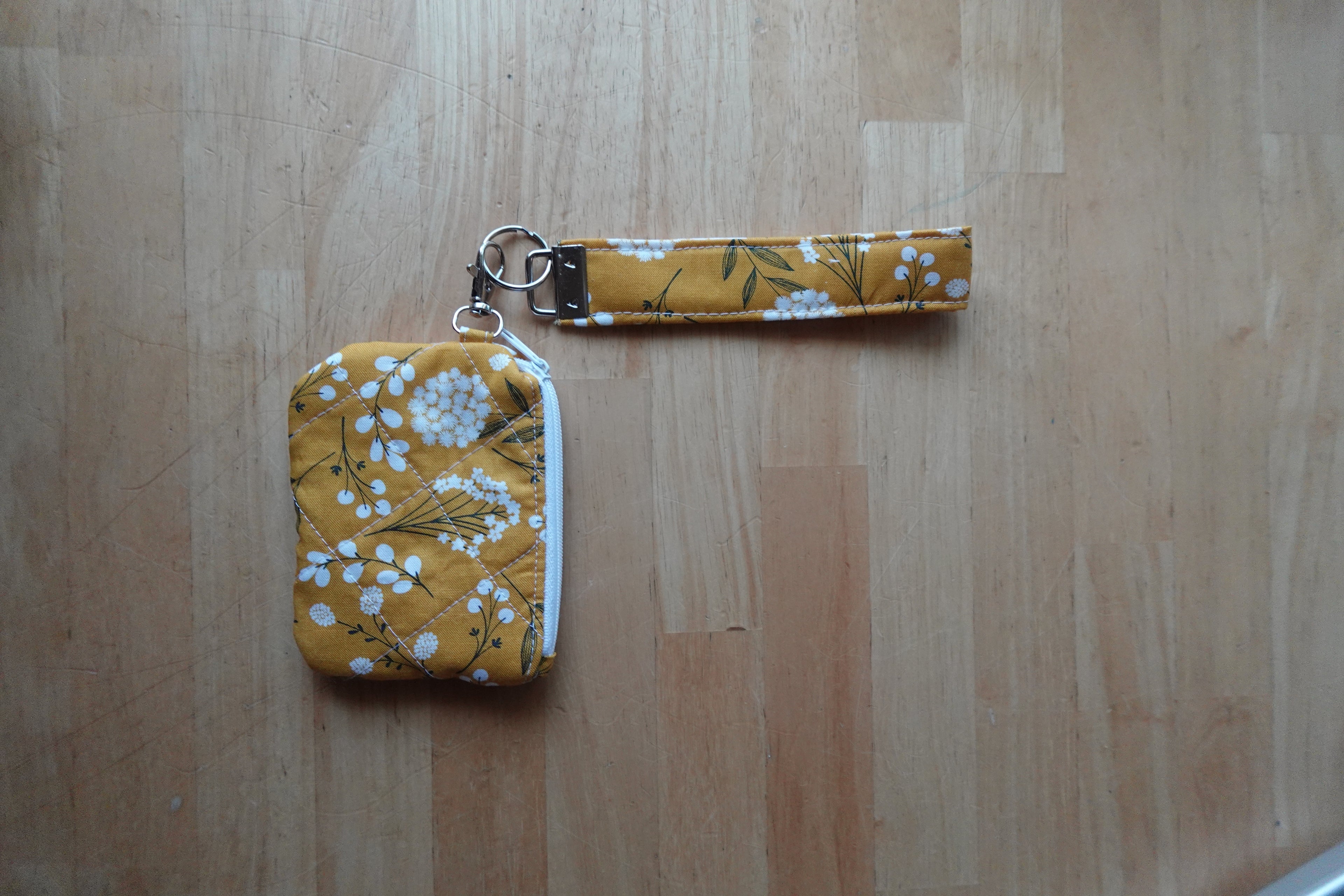 Yellow Floral Wristlet