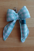 Light Blue Plaid ChapStick Bow Holder